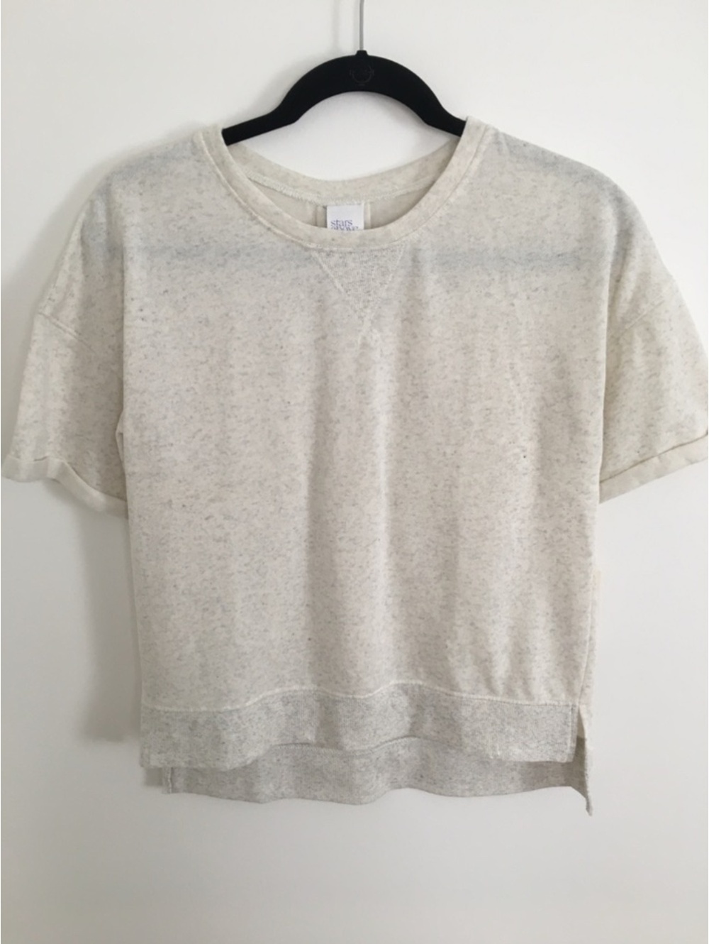NWT Target Stars Above Lightweight Knit Tee Top Heather Cream Gray XS